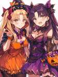 【FGO】ハロウィンのエレちゃん＆イシュタルイラスト！！　仮装してる二人可愛いです！！のサムネイル画像