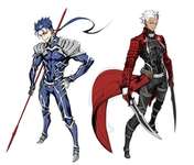【FGO】三輪士郎さんのランサー&アーチャーイラスト！！　赤青コンビいいよねのサムネイル画像