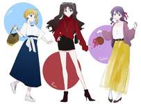 【FGO】SN三ヒロインの私服イラスト！！　三人とも可愛すぎるんだよなぁのサムネイル画像