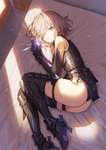 【FGO】鎧姿でベットに横たわるマシュ！　素晴らしい太ももだ/////のサムネイル画像