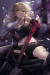 【FGO】バイクに跨る新宿黒王イラスト！！　イケメンすぎる//////のサムネイル画像