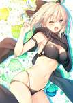 【FGO】黒ビキニの沖田さんイラスト！！　ピースが可愛すぎなんだよなぁ！！のサムネイル画像