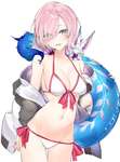【FGO】ビキニ姿で浮き輪を持ったマシュ！！　思いっきり遊びまくろう！のサムネイル画像