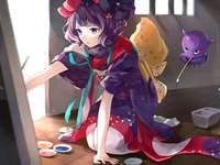【FGO】真剣な表情で絵を描く北斎ちゃん！！　かっこいい//////のサムネイル画像