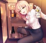 【FGO】OL沖田さんイラスト！！　「まーまー、今日は沖田さんと飲みましょうよ！」のサムネイル画像