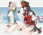 【FGO】水着沖田さんとノッブ！！　あぁ＾～のサムネイル画像