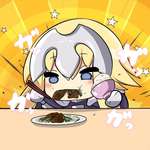 【FGO】野菜炒め食べてるジャンヌ！！　聖女とは思えないガッツキ！！のサムネイル画像