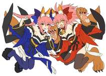 【FGO】ワダアルコさんの玉藻＆キャットイラスト！！　青と赤の対比がいいですねぇのサムネイル画像