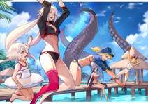 【FGO】海を楽しむ女性サーヴァント達！！　楽しそう！！のサムネイル画像