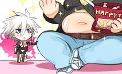 【FGO】ジナコの腹を見つめるミニカルナさんｗ　ジャンクフードを食べ続けて神？になった引きこもりのサムネイル画像