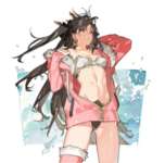 【FGO】水着パーカーのイシュタルイラスト！！　腹筋あるの好きすぎる//////のサムネイル画像