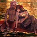 【FGO】水着の天草君＆セミ様！！　夫婦かな？のサムネイル画像