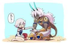 【FGO】ジャックちゃんと砂浜遊びをする神ジュナ！！　「あげる！」のサムネイル画像