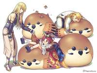 【FGO】人をダメにするクッション雀ver.にダメにされる紅閻魔ちゃん＆ゴルドルフ所長ｗ　このクッション可愛いなｗのサムネイル画像
