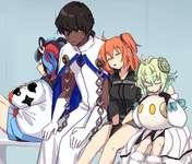 【FGO】みんなに寄りかかられるアルジュナ！！　「(どうしたものか....)」のサムネイル画像