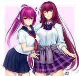 【FGO】JK制服姿のスカディ様＆スカサハ師匠！！　制服最高！！のサムネイル画像